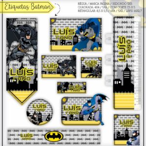Arquivo Digital Etiquetas Escolares Batman