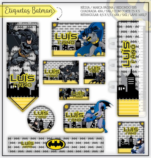 Arquivo Digital Etiquetas Escolares Batman