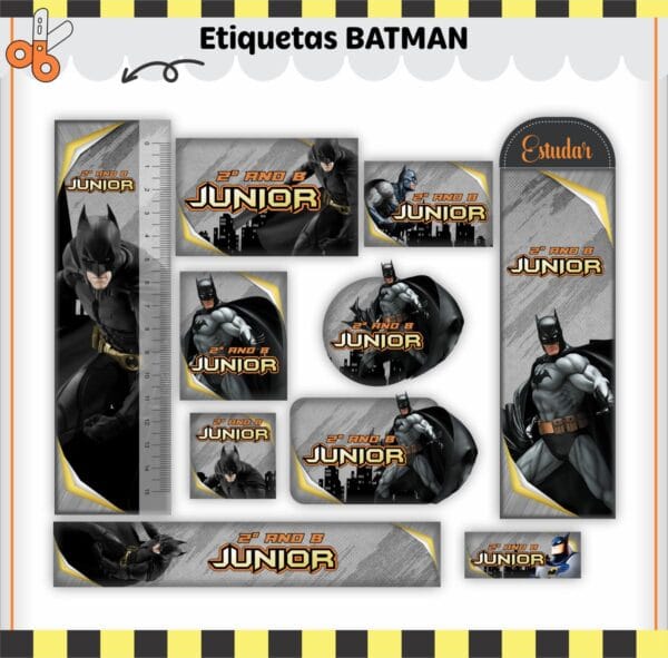 Arquivo Digital Etiquetas Escolares Batman V2