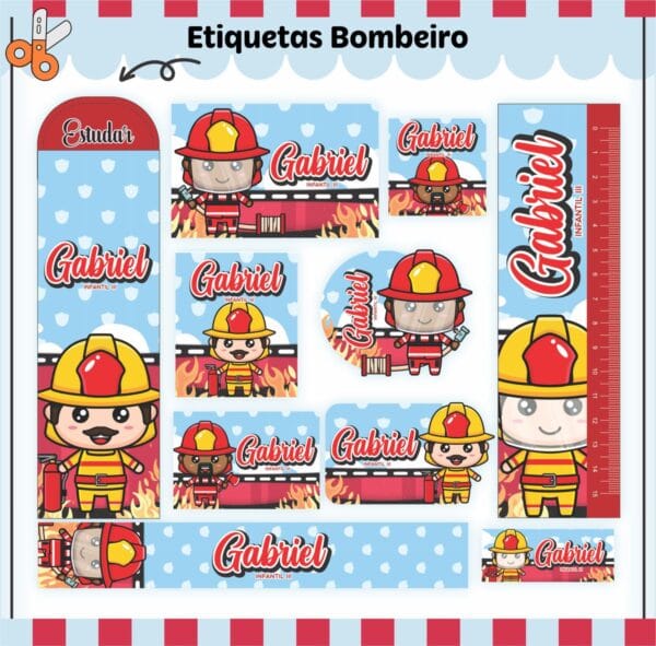 Arquivo Digital Etiquetas Escolares Bombeiros