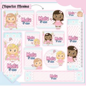 Arquivo Digital Etiquetas Escolares Bonequinha