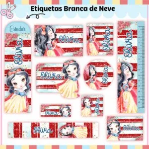 Arquivo Digital Etiquetas Escolares Branca de Neve 25 Arquivo Digital Etiquetas Escolares Branca de Neve