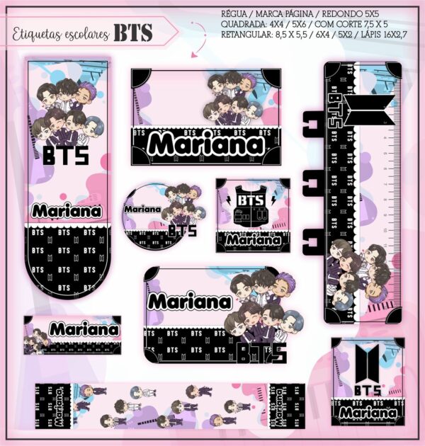 Arquivo Digital Etiquetas Escolares BTS
