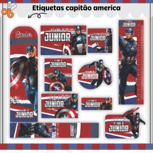 Arquivo Digital Etiquetas Escolares Capitão América
