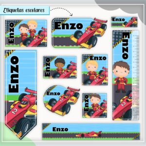 Arquivo Digital Etiquetas Escolares Carros