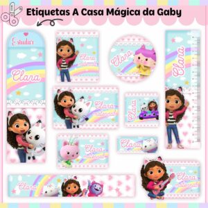 Arquivo Digital Etiquetas Escolares Casa Mágica da Gaby