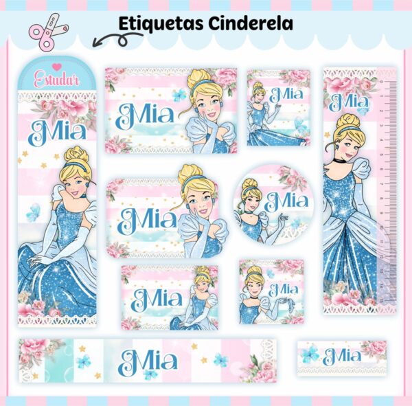 Arquivo Digital Etiquetas Escolares Cinderela V2