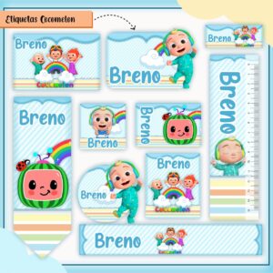 Arquivo Digital Etiquetas Escolares Cocomelon