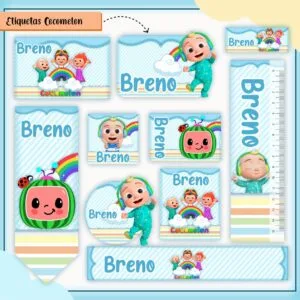 Arquivo Digital Etiquetas Escolares Cocomelon