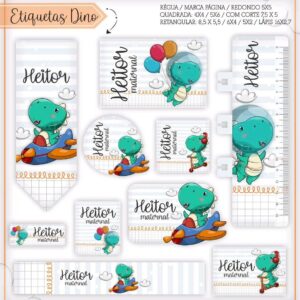 Arquivo Digital Etiquetas Escolares Dino