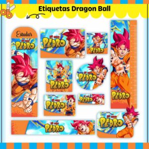 Arquivo Digital Etiquetas Escolares Dragon Ball