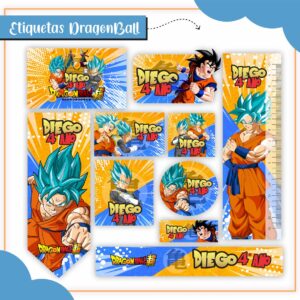Arquivo Digital Etiquetas Escolares Dragon Ball Z