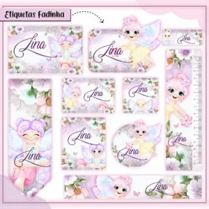 Arquivo Digital Etiquetas Escolares Fadinha