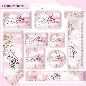 Arquivo Digital Etiquetas Escolares Floral