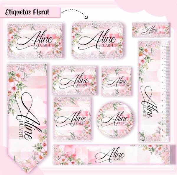 Arquivo Digital Etiquetas Escolares Floral
