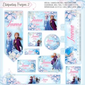Arquivo Digital Etiquetas Escolares Frozen 2