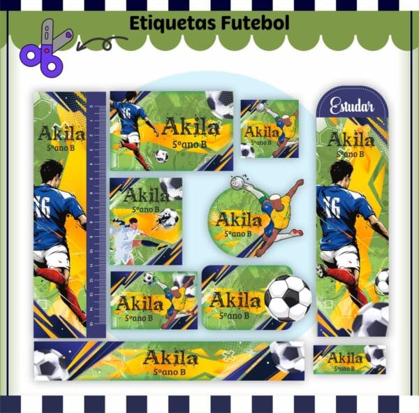 Arquivo Digital Etiquetas Escolares Futebol