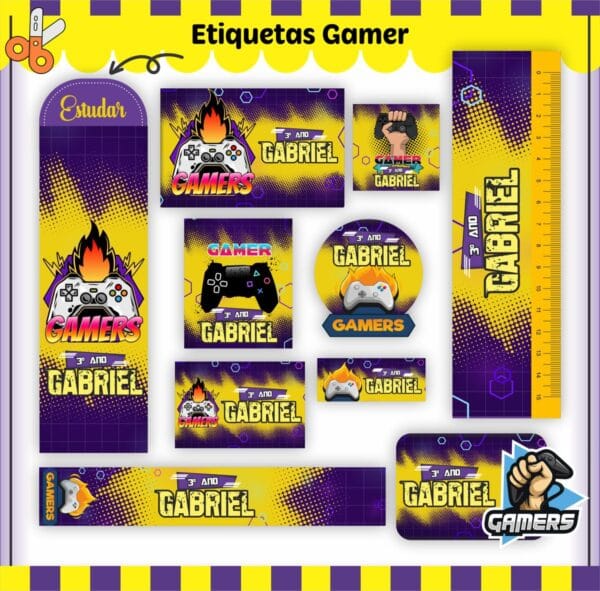 Arquivo Digital Etiquetas Escolares Gamer V2