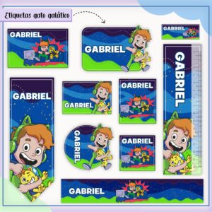 Arquivo Digital Etiquetas Escolares Gato Galático