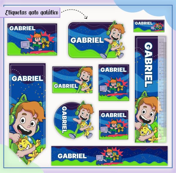 Arquivo Digital Etiquetas Escolares Gato Galático
