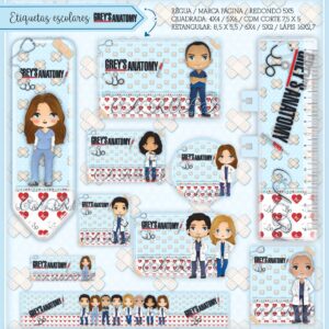 Arquivo Digital Etiquetas Escolares Grey's Anatomy