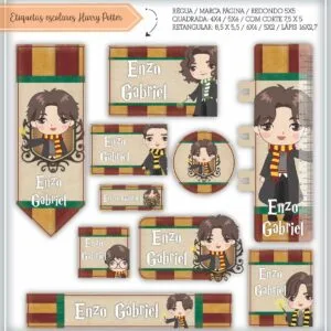 Arquivo Digital Etiquetas Escolares Harry Potter 2 Arquivo Digital Etiquetas Escolares Harry Potter