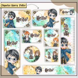 Arquivo Digital Etiquetas Escolares Harry Potter Colors