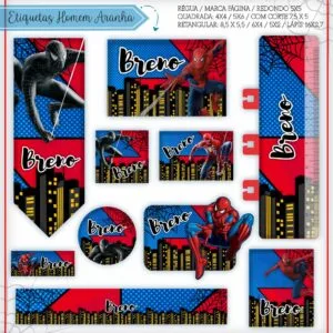 Arquivo Digital Etiquetas Escolares Homem Aranha 3