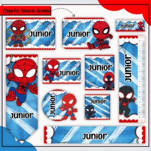 Arquivo Digital Etiquetas Escolares Homem Aranha