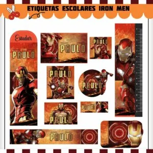Arquivo Digital Etiquetas Escolares Homem de Ferro