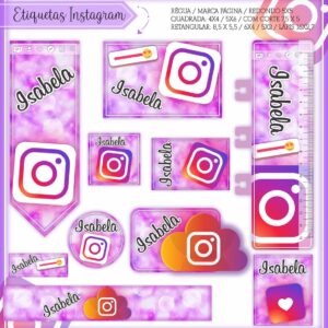 Arquivo Digital Etiquetas Escolares Instagram