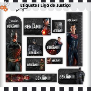 Arquivo Digital Etiquetas Escolares Liga da Justiça V2