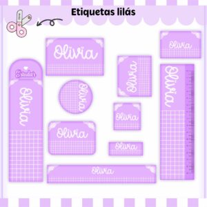 Arquivo Digital Etiquetas Escolares Lilás