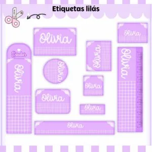 Arquivo Digital Etiquetas Escolares Lilás