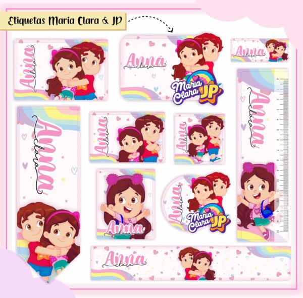 Arquivo Digital Etiquetas Escolares Maria Clara e JP