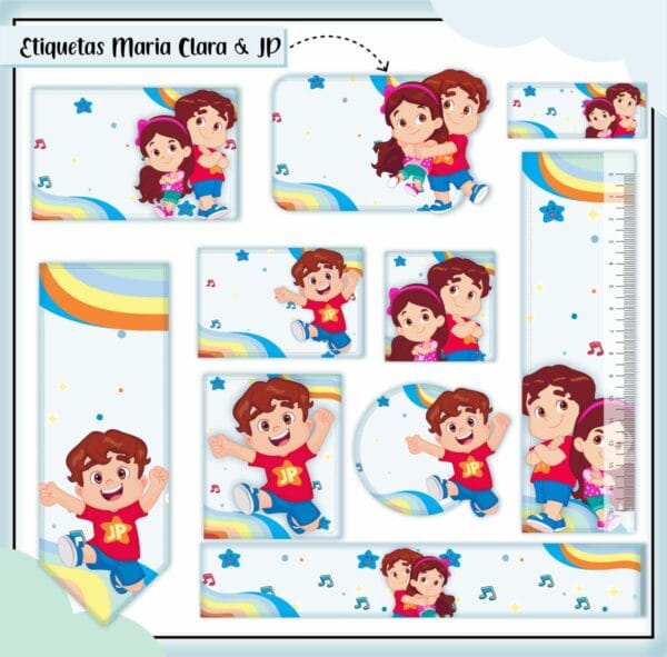 Arquivo Digital Etiquetas Escolares Maria Clara e JP Menino