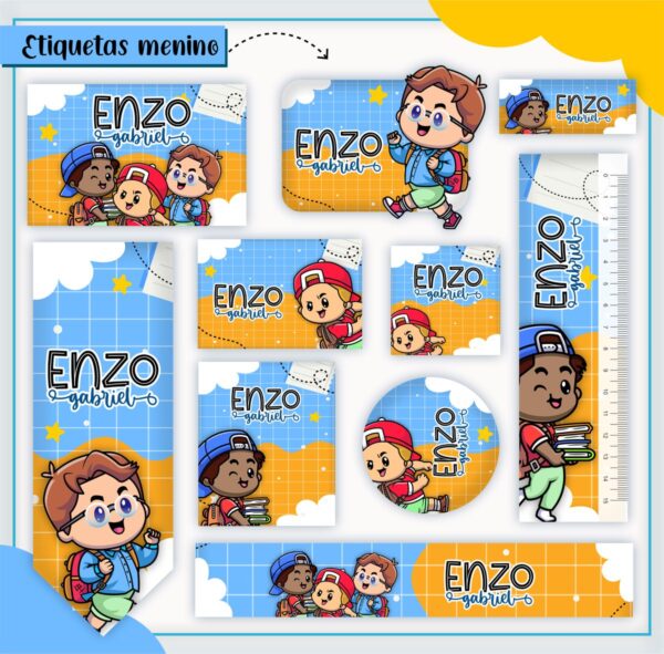 Arquivo Digital Etiquetas Escolares Menininho