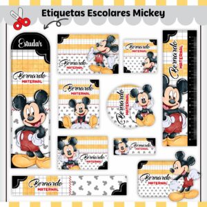 Arquivo Digital Etiquetas Escolares Mickey V2