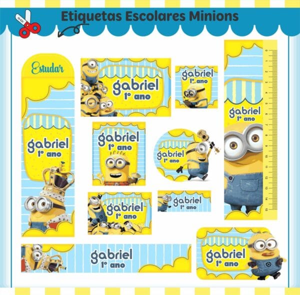 Arquivo Digital Etiquetas Escolares Minions