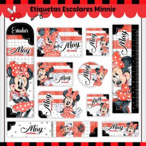 Arquivo Digital Etiquetas Escolares Minnie