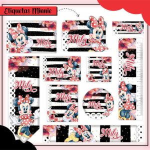 Arquivo Digital Etiquetas Escolares Minnie Vermelha