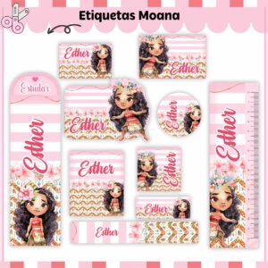 Arquivo Digital Etiquetas Escolares Moana