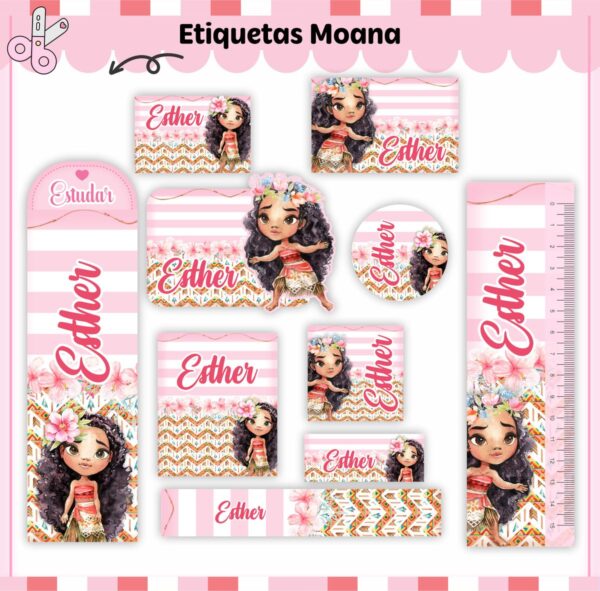 Arquivo Digital Etiquetas Escolares Moana