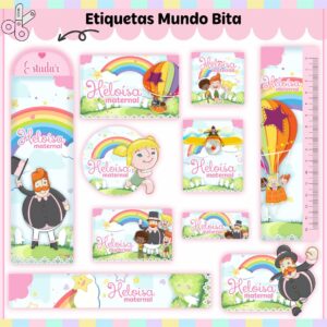 Arquivo Digital Etiquetas Escolares Mundo Bita Menina