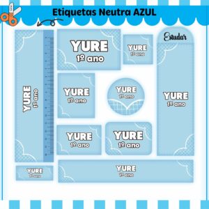 Arquivo Digital Etiquetas Escolares Neutro Azul
