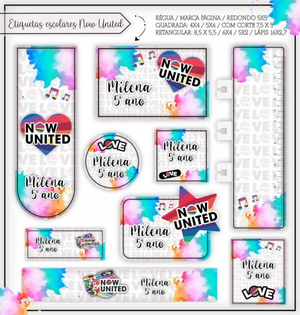Arquivo Digital Etiquetas Escolares Now United