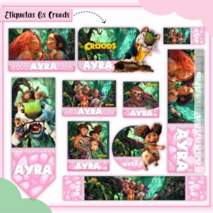 Arquivo Digital Etiquetas Escolares Os Croods