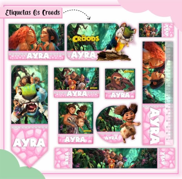 Arquivo Digital Etiquetas Escolares Os Croods