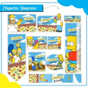 Arquivo Digital Etiquetas Escolares Os Simpsons