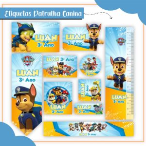 Arquivo Digital Etiquetas Escolares Patrulha Canina